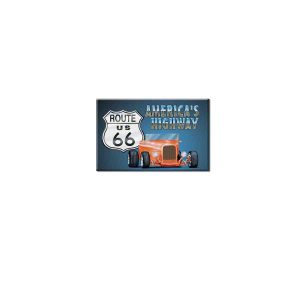 Route 66 Hotrod Fridge Magnet
