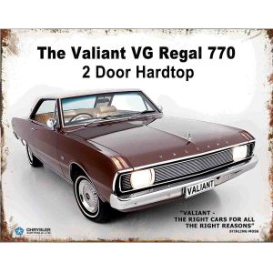 Valiant VG Regal 770 Advertising Memorabilia -Tin Sign